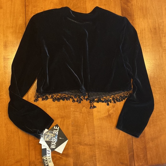 After Dark Velour Evening Jacket w shoulder pads - Picture 2 of 5